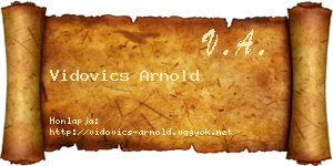 Vidovics Arnold névjegykártya